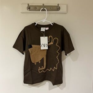 Zara Brown Bear Tee 6 Years NWT